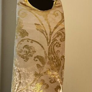 The Christmas Shoppe Embossed Gold Floral Christmas Tree Skirt Round 48 in